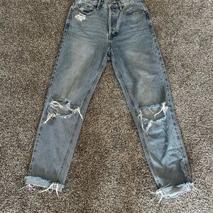 PacSun Light Blue Distressed Straight Leg Jeans